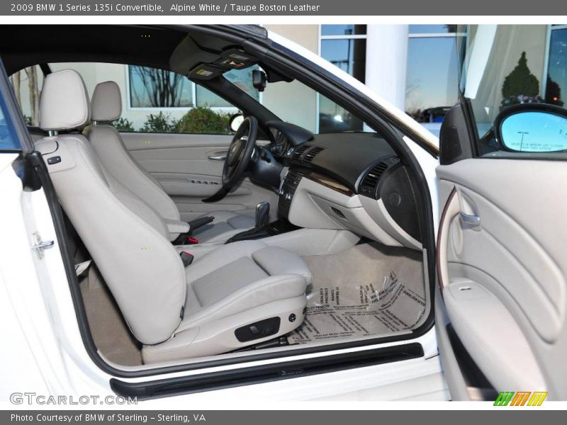 Alpine White / Taupe Boston Leather 2009 BMW 1 Series 135i Convertible