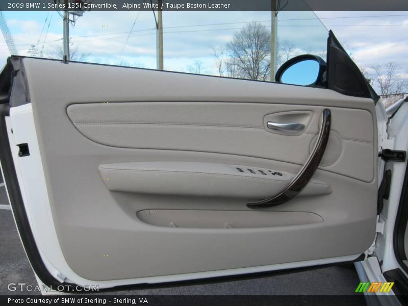 Alpine White / Taupe Boston Leather 2009 BMW 1 Series 135i Convertible