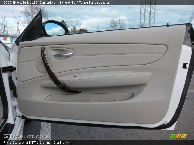 Alpine White / Taupe Boston Leather 2009 BMW 1 Series 135i Convertible