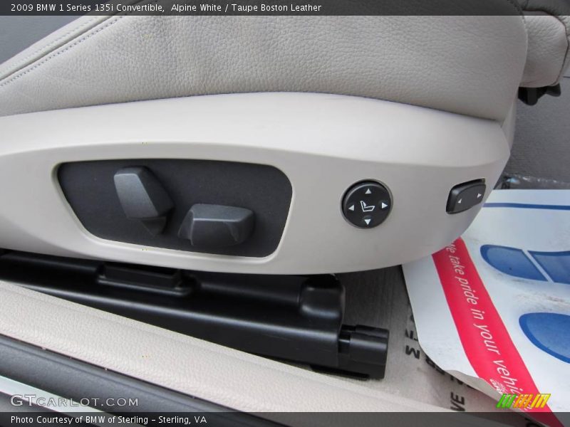 Alpine White / Taupe Boston Leather 2009 BMW 1 Series 135i Convertible