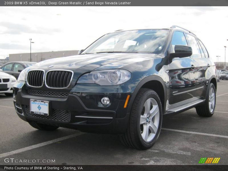 Deep Green Metallic / Sand Beige Nevada Leather 2009 BMW X5 xDrive30i
