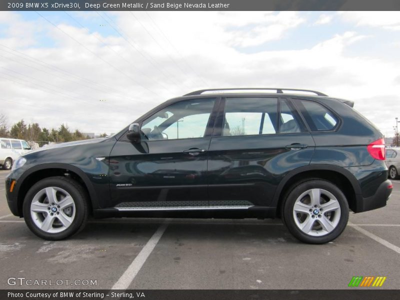 Deep Green Metallic / Sand Beige Nevada Leather 2009 BMW X5 xDrive30i