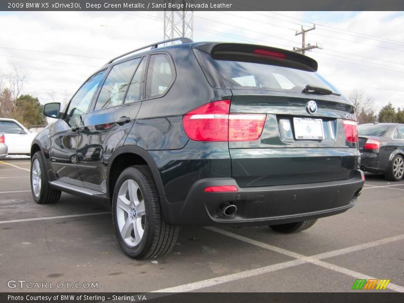Deep Green Metallic / Sand Beige Nevada Leather 2009 BMW X5 xDrive30i