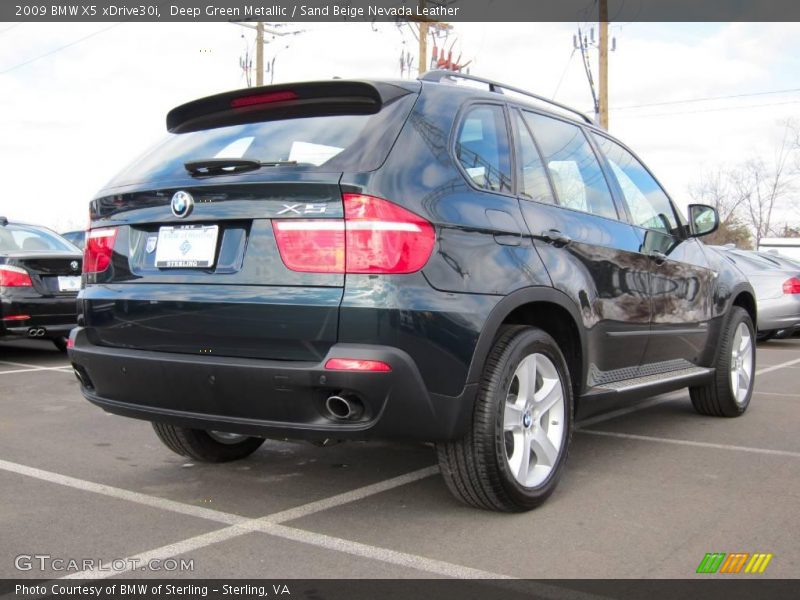 Deep Green Metallic / Sand Beige Nevada Leather 2009 BMW X5 xDrive30i