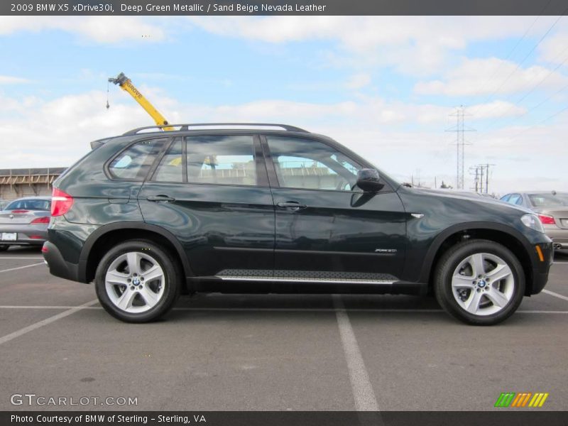 Deep Green Metallic / Sand Beige Nevada Leather 2009 BMW X5 xDrive30i