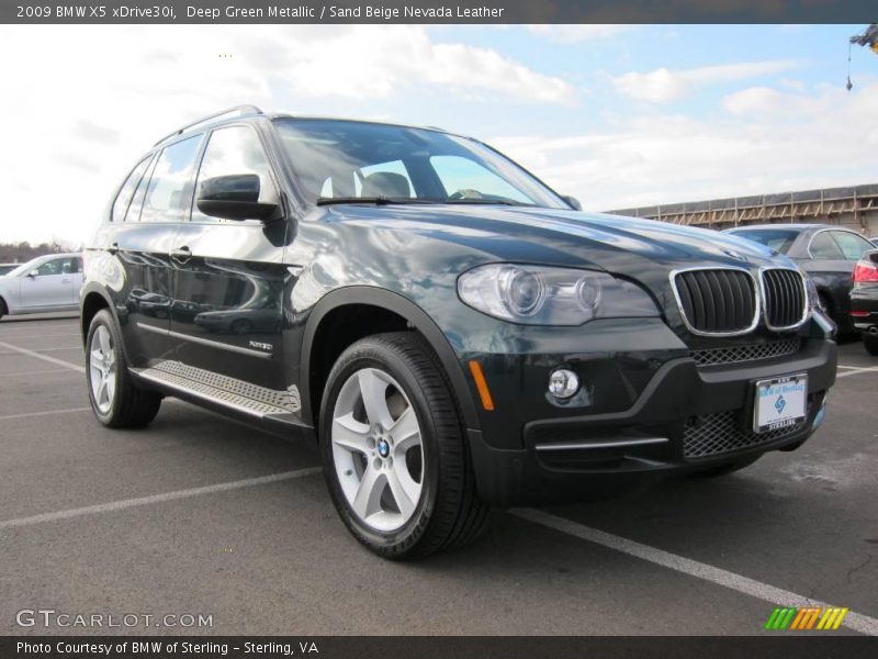 Deep Green Metallic / Sand Beige Nevada Leather 2009 BMW X5 xDrive30i