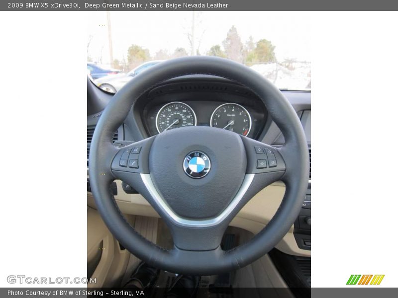 Deep Green Metallic / Sand Beige Nevada Leather 2009 BMW X5 xDrive30i