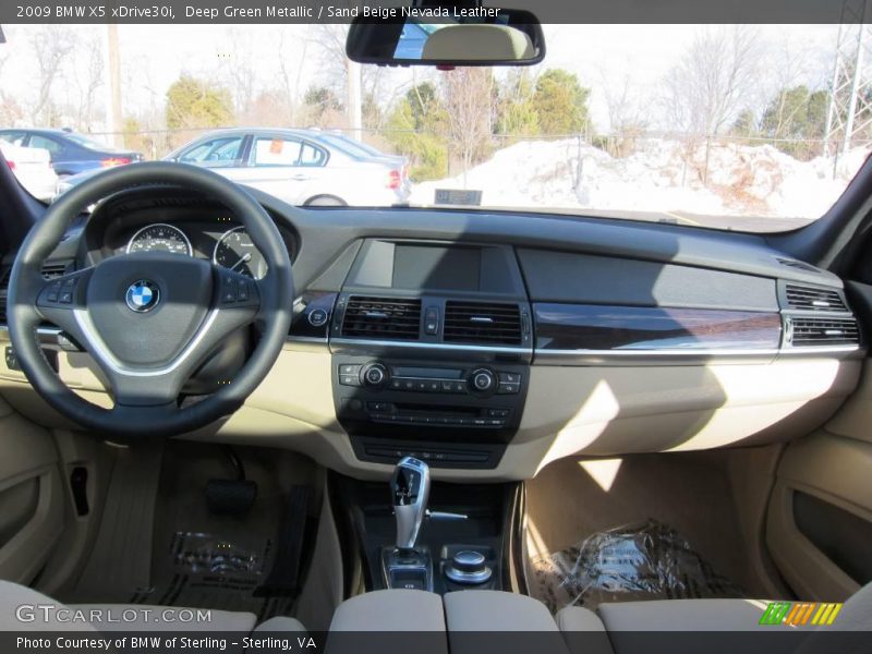 Deep Green Metallic / Sand Beige Nevada Leather 2009 BMW X5 xDrive30i