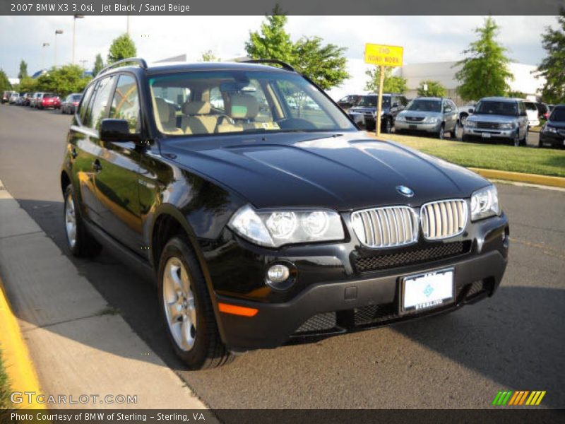 Jet Black / Sand Beige 2007 BMW X3 3.0si