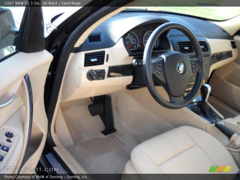 Jet Black / Sand Beige 2007 BMW X3 3.0si