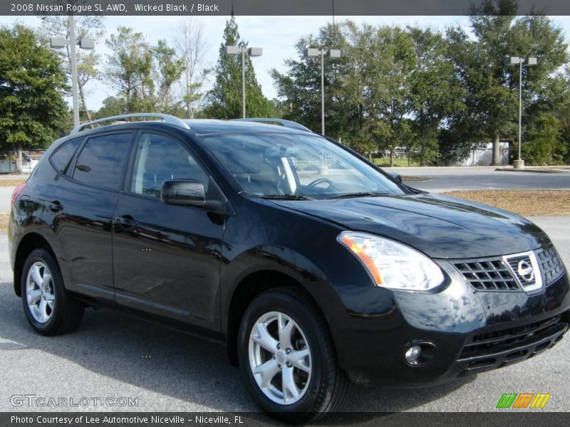 Wicked Black / Black 2008 Nissan Rogue SL AWD