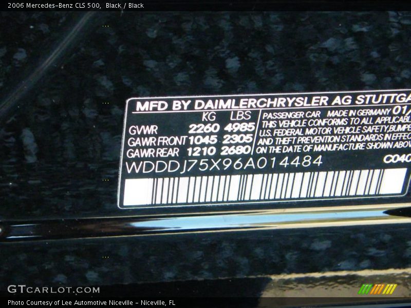 Black / Black 2006 Mercedes-Benz CLS 500