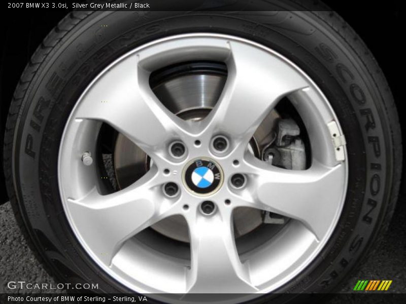 Silver Grey Metallic / Black 2007 BMW X3 3.0si