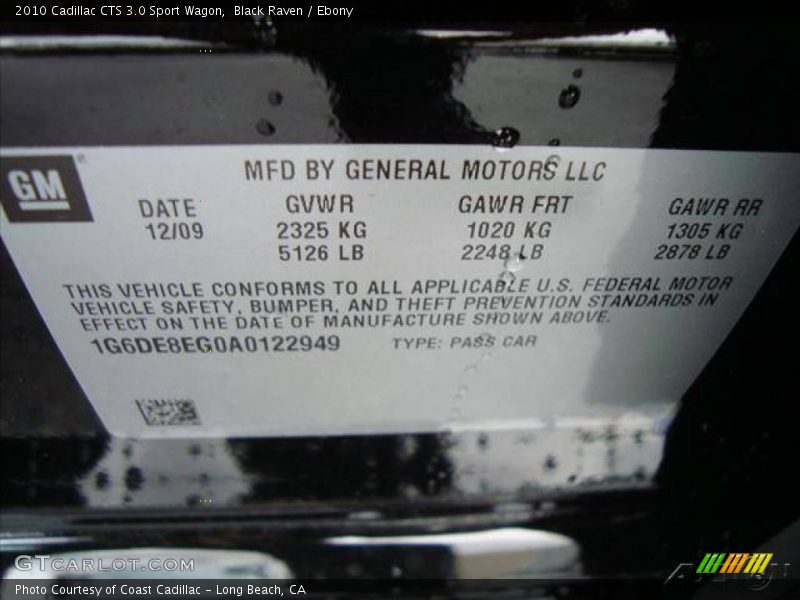 Black Raven / Ebony 2010 Cadillac CTS 3.0 Sport Wagon