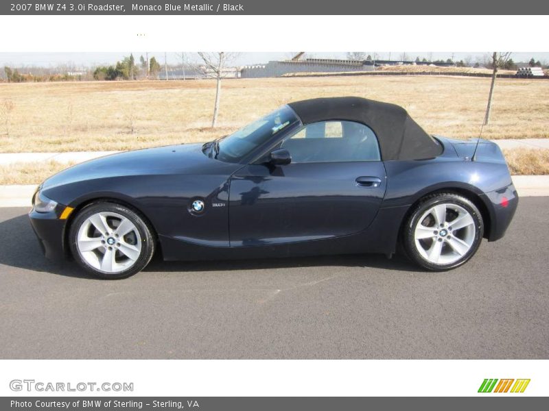 Monaco Blue Metallic / Black 2007 BMW Z4 3.0i Roadster