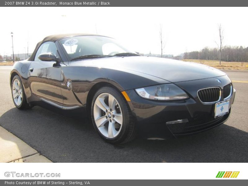 Monaco Blue Metallic / Black 2007 BMW Z4 3.0i Roadster