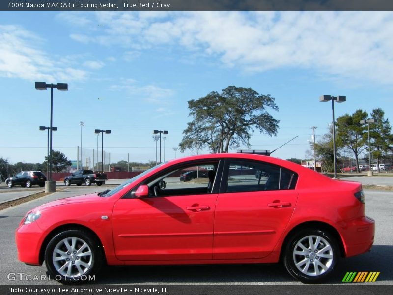 True Red / Gray 2008 Mazda MAZDA3 i Touring Sedan