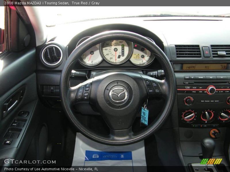 True Red / Gray 2008 Mazda MAZDA3 i Touring Sedan