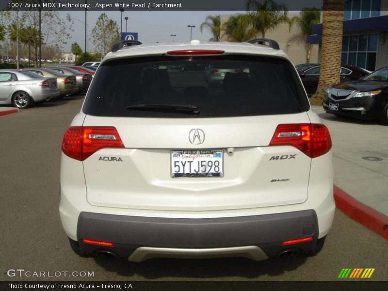 Aspen White Pearl / Parchment 2007 Acura MDX Technology