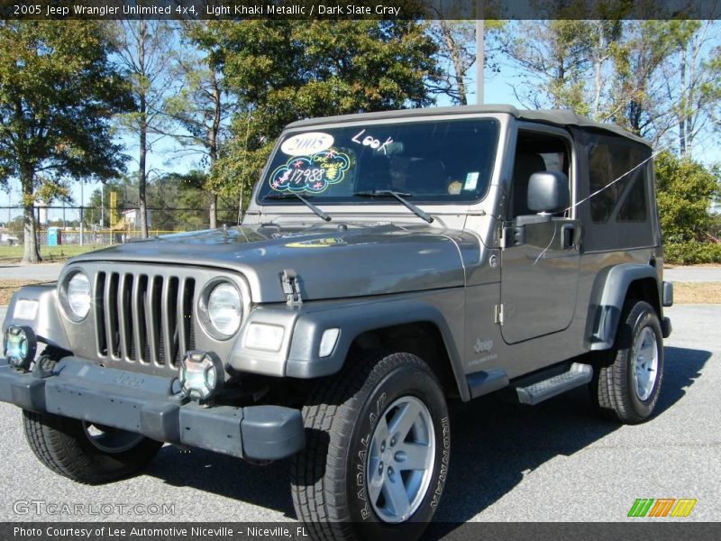 Light Khaki Metallic / Dark Slate Gray 2005 Jeep Wrangler Unlimited 4x4