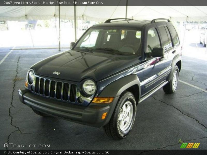 Midnight Blue Pearl / Medium Slate Gray 2007 Jeep Liberty Sport