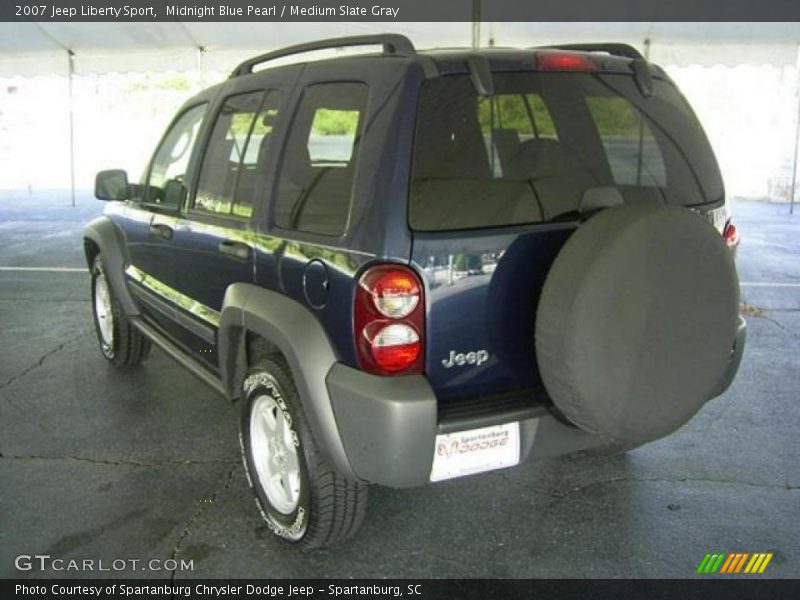 Midnight Blue Pearl / Medium Slate Gray 2007 Jeep Liberty Sport