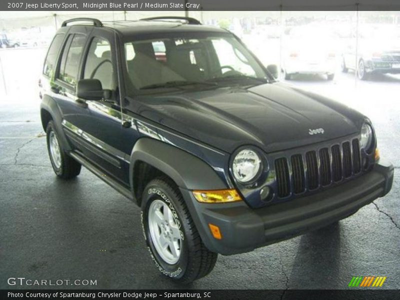 Midnight Blue Pearl / Medium Slate Gray 2007 Jeep Liberty Sport