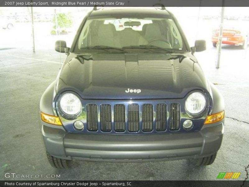 Midnight Blue Pearl / Medium Slate Gray 2007 Jeep Liberty Sport