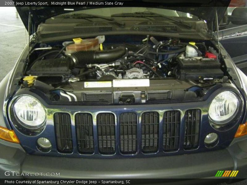 Midnight Blue Pearl / Medium Slate Gray 2007 Jeep Liberty Sport