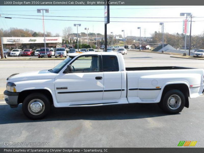 Bright White / Camel/Tan 1999 Dodge Ram 3500 Laramie Extended Cab Dually