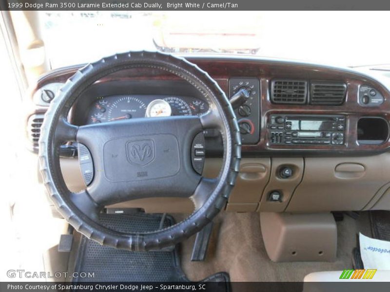 Bright White / Camel/Tan 1999 Dodge Ram 3500 Laramie Extended Cab Dually