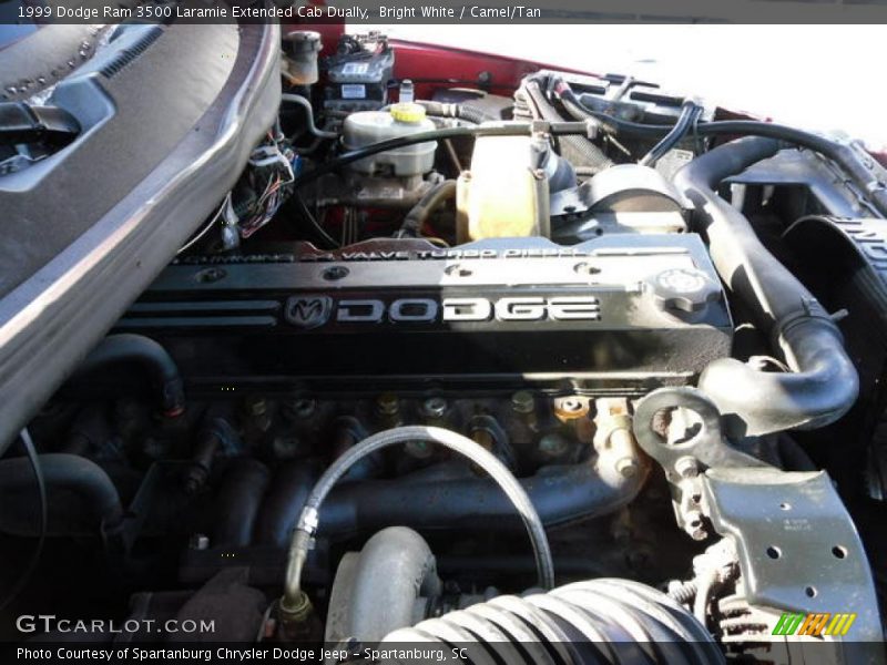 Bright White / Camel/Tan 1999 Dodge Ram 3500 Laramie Extended Cab Dually