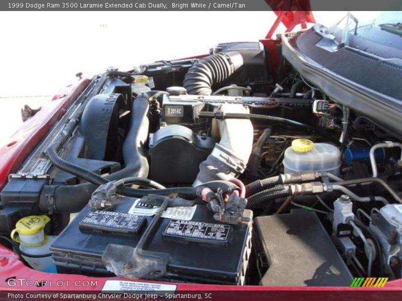 Bright White / Camel/Tan 1999 Dodge Ram 3500 Laramie Extended Cab Dually