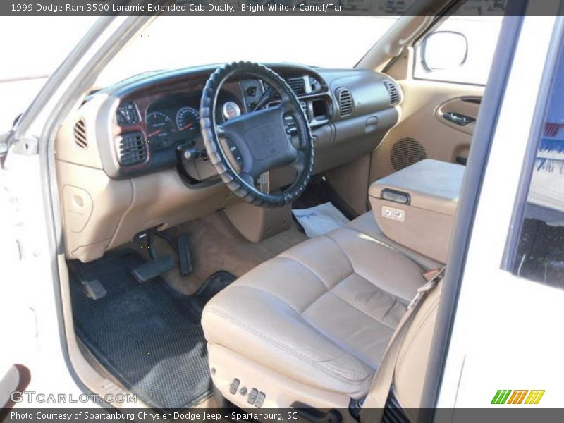 Bright White / Camel/Tan 1999 Dodge Ram 3500 Laramie Extended Cab Dually