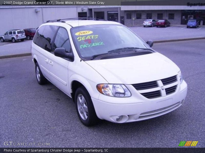 Stone White / Medium Slate Gray 2007 Dodge Grand Caravan SXT