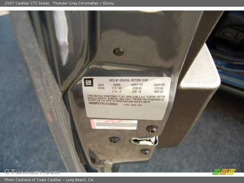 Thunder Gray Chromaflair / Ebony 2007 Cadillac CTS Sedan