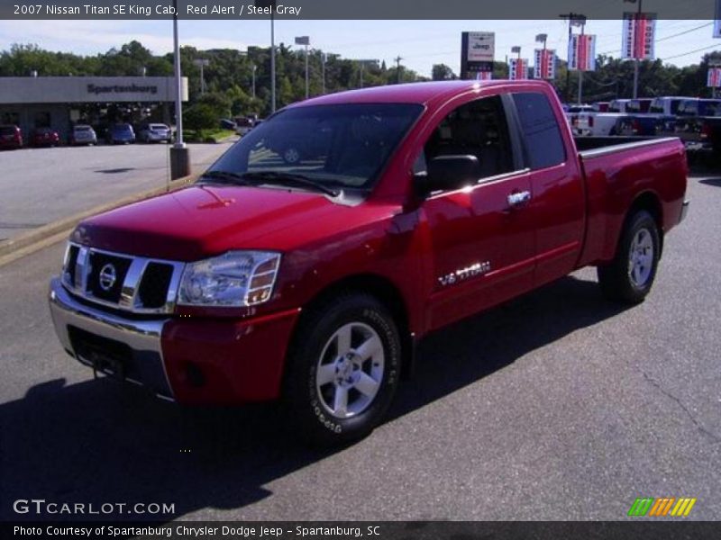 Red Alert / Steel Gray 2007 Nissan Titan SE King Cab