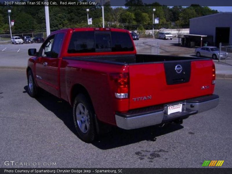 Red Alert / Steel Gray 2007 Nissan Titan SE King Cab