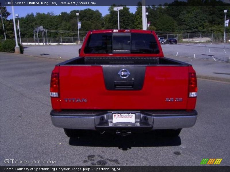 Red Alert / Steel Gray 2007 Nissan Titan SE King Cab