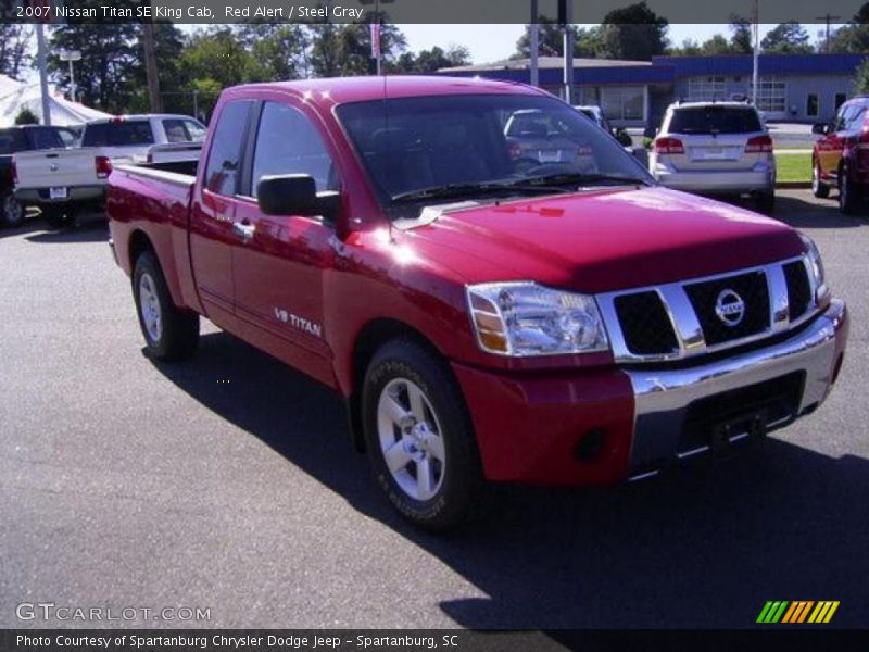 Red Alert / Steel Gray 2007 Nissan Titan SE King Cab