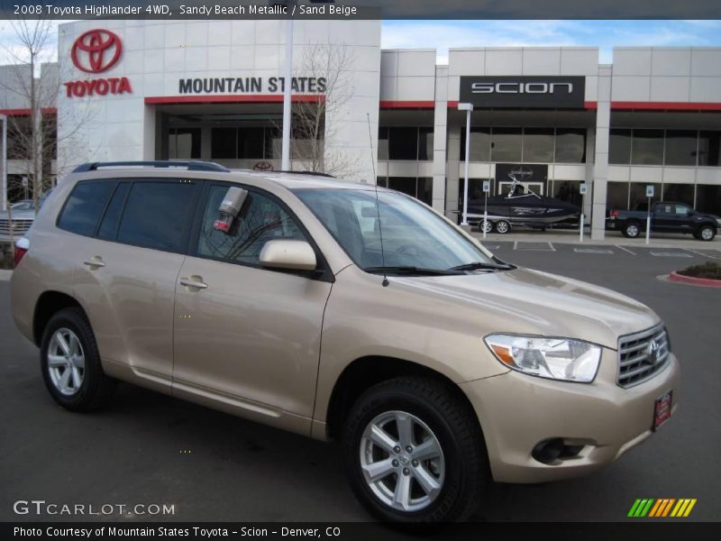 Sandy Beach Metallic / Sand Beige 2008 Toyota Highlander 4WD