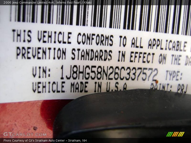 Inferno Red Pearl / Khaki 2006 Jeep Commander Limited 4x4