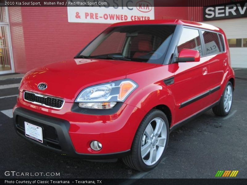 Molten Red / Red/Black Sport Cloth 2010 Kia Soul Sport
