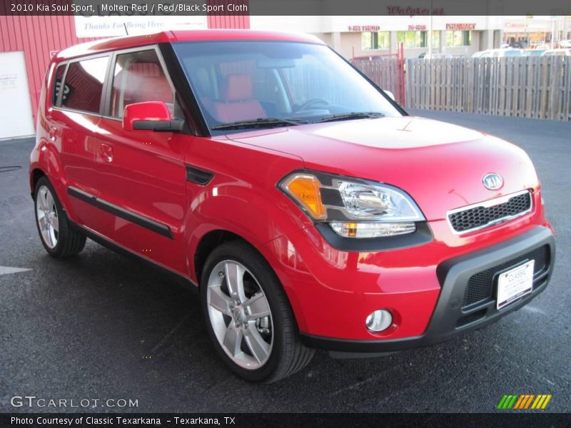 Molten Red / Red/Black Sport Cloth 2010 Kia Soul Sport