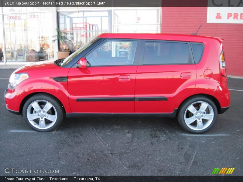 Molten Red / Red/Black Sport Cloth 2010 Kia Soul Sport