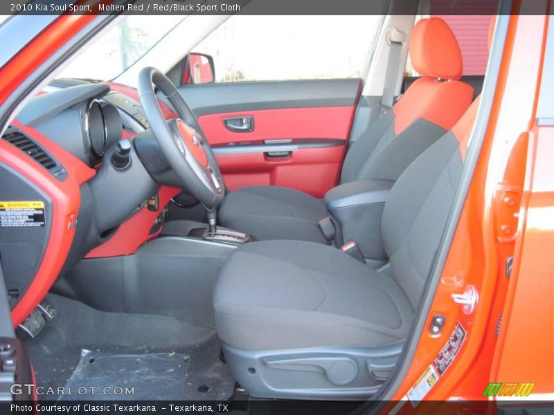 Molten Red / Red/Black Sport Cloth 2010 Kia Soul Sport