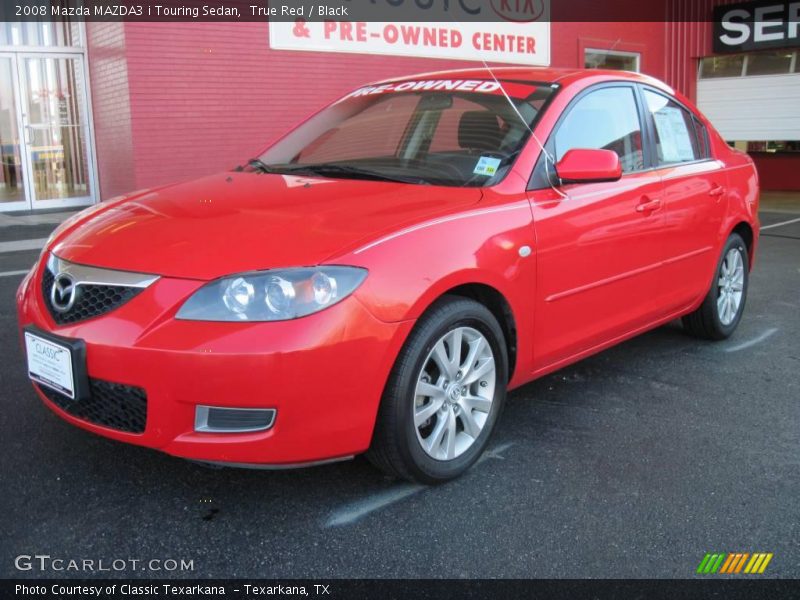 True Red / Black 2008 Mazda MAZDA3 i Touring Sedan