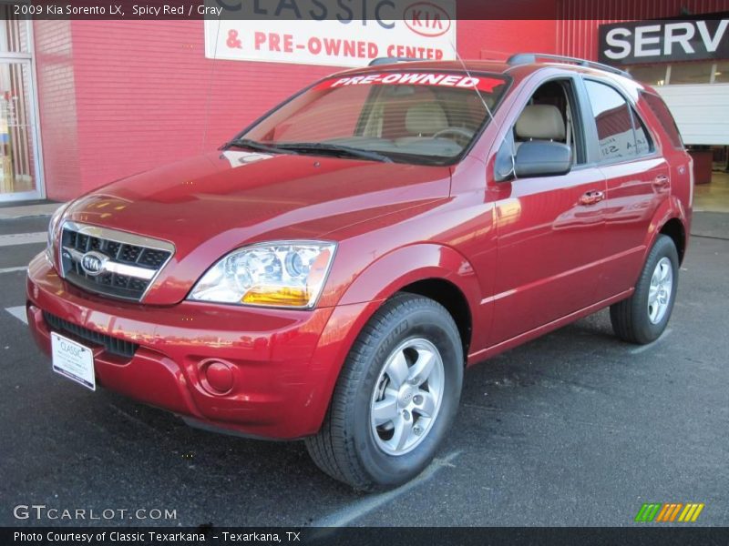 Spicy Red / Gray 2009 Kia Sorento LX