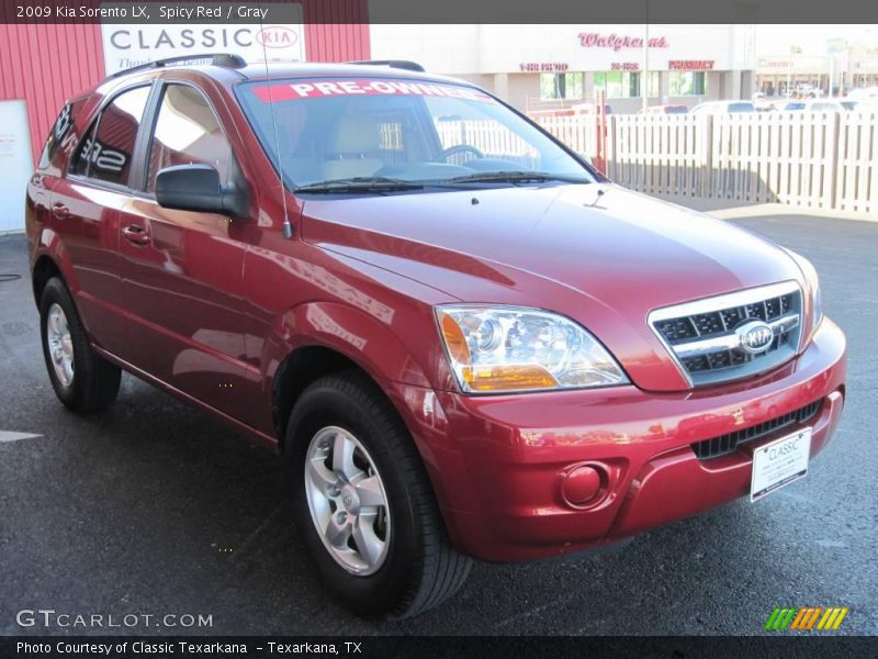 Spicy Red / Gray 2009 Kia Sorento LX