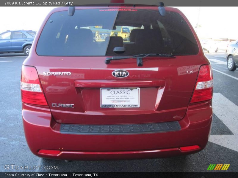Spicy Red / Gray 2009 Kia Sorento LX